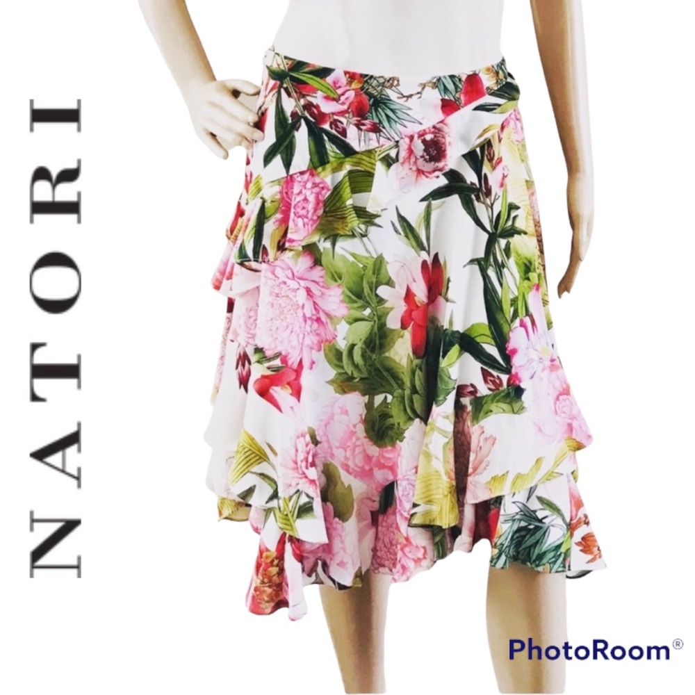 JOSIE NATORI | Paradise Floral Skirt
